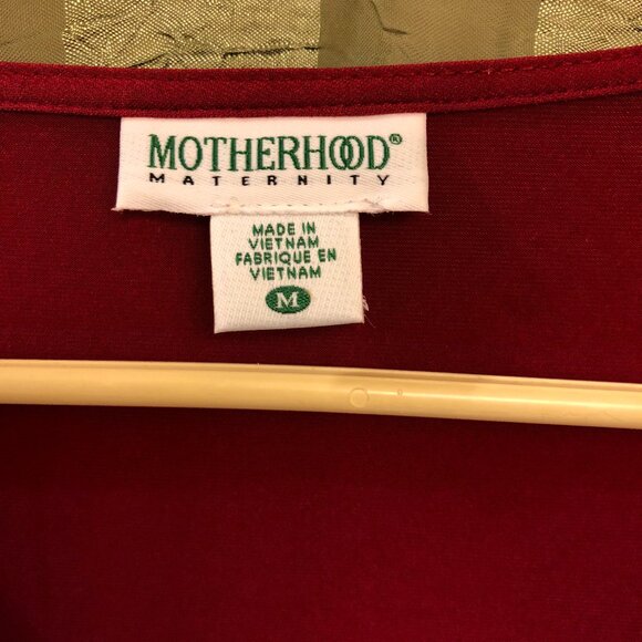 MOTHERHOOD Maternity Crimson Red top 3/4 LENGTH SLEEVE - MED - Picture 4 of 5